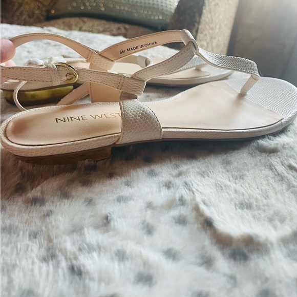 Nine West Cream Textured Sandals - Picture 4 of 7